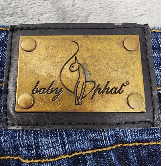 Vintage Y2K Baby Phat Jeans Womens 9 Juniors Blue Faded Low Rise Flare Stretch - Picture 9 of 16